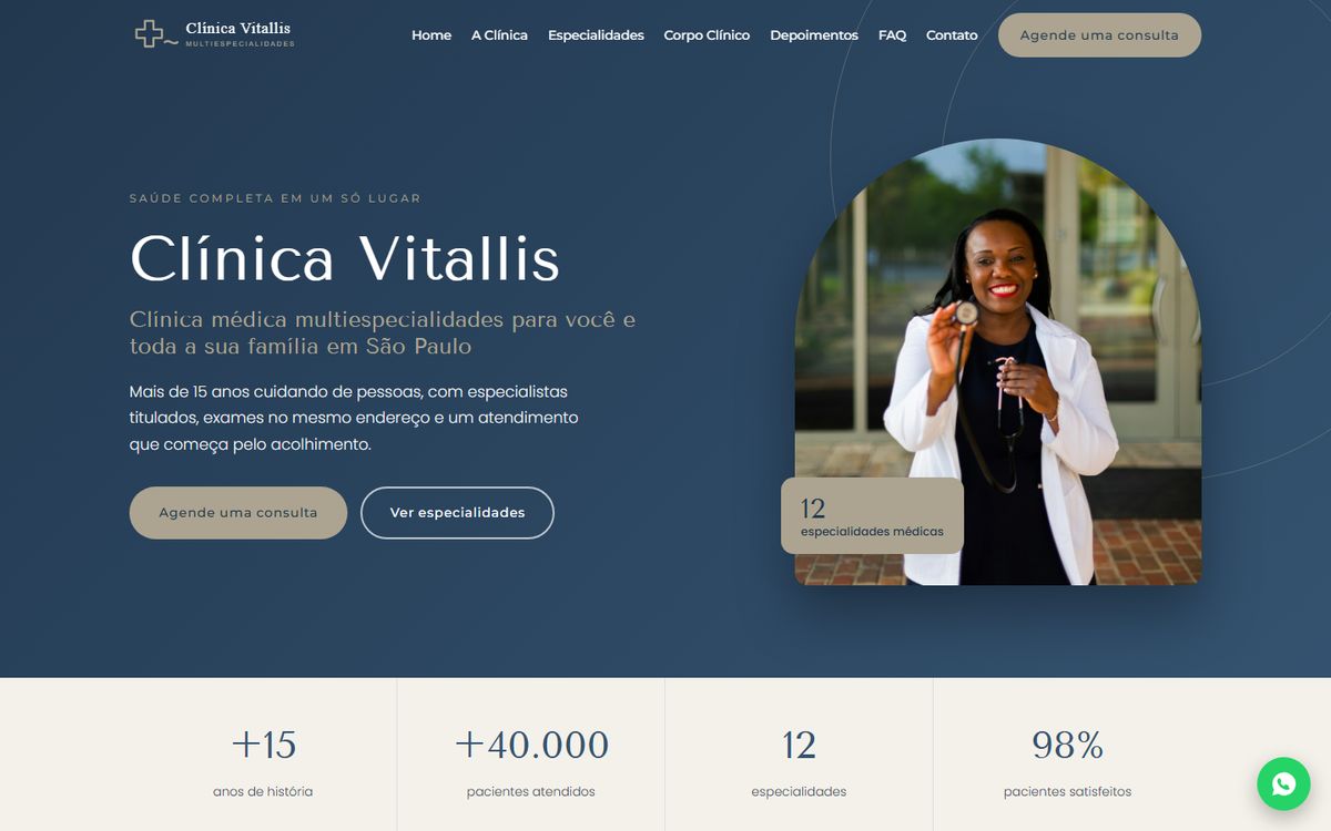 Projeto de site para clínica multiespecialidades